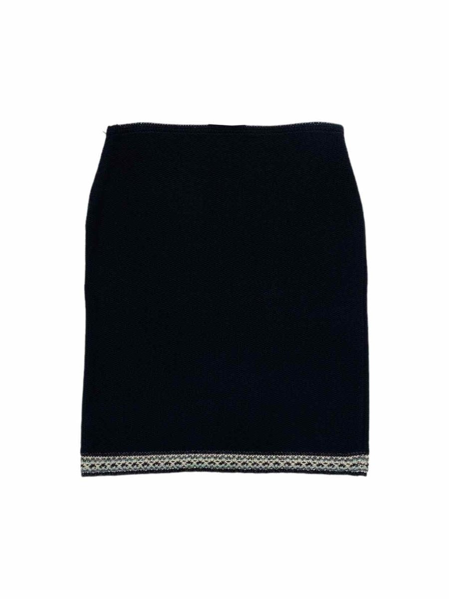 Pre - loved ST. JOHN Knitted Black Size US 10 Knee Length Skirt at Reems Closet