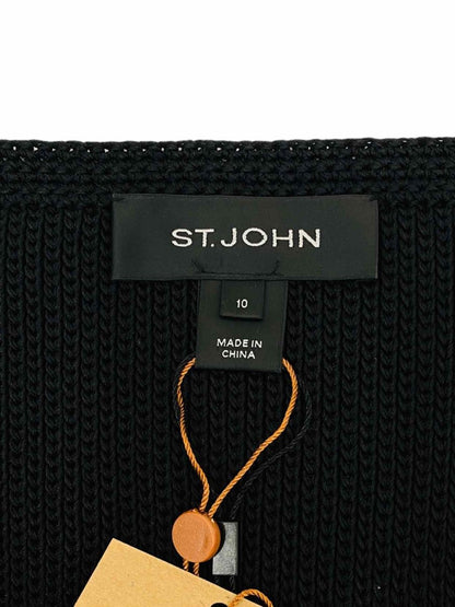 Pre - loved ST. JOHN Knitted Black Size US 10 Knee Length Skirt at Reems Closet