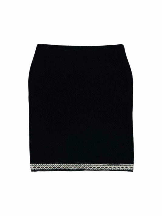 Pre - loved ST. JOHN Knitted Black Size US 10 Knee Length Skirt at Reems Closet
