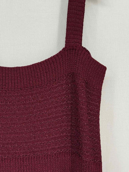 Pre - loved ST. JOHN Maroon Size US 16 Knee Length Dress at Reems Closet