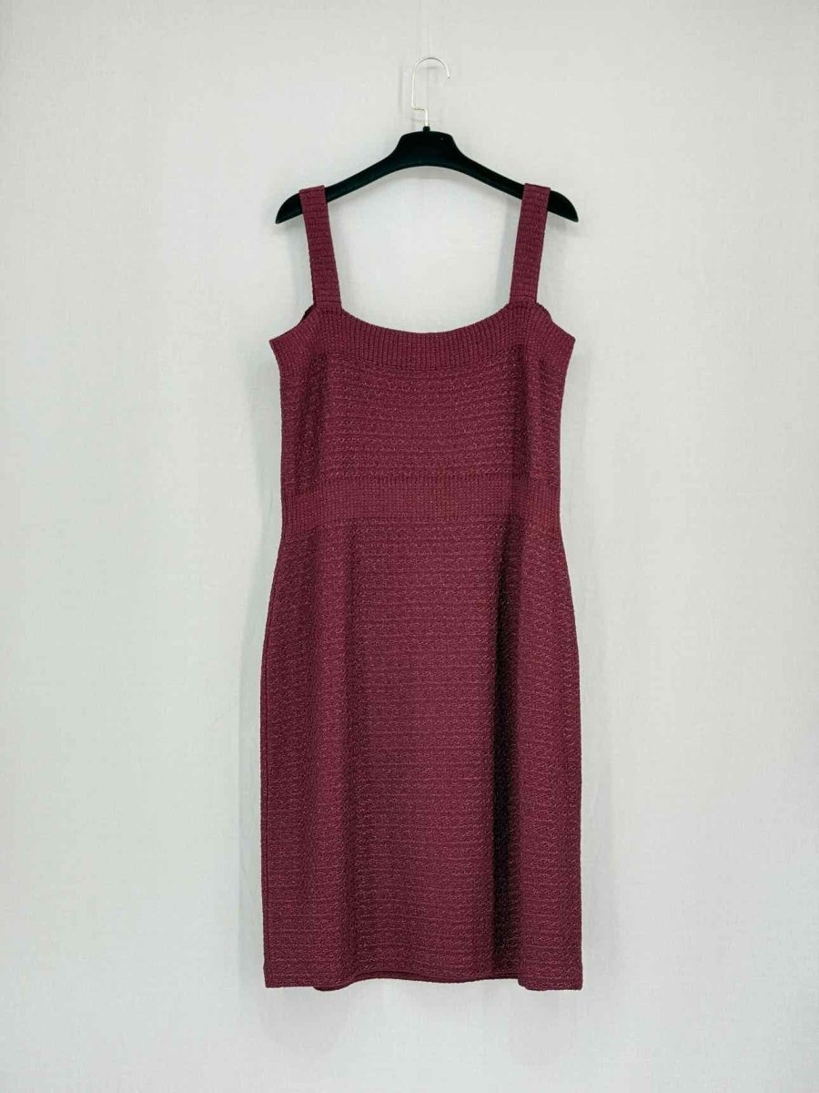 Pre - loved ST. JOHN Maroon Size US 16 Knee Length Dress at Reems Closet