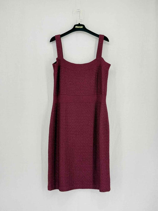 Pre - loved ST. JOHN Maroon Size US 16 Knee Length Dress at Reems Closet