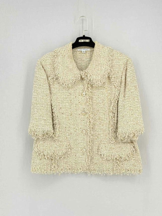 Pre-loved ST. JOHN Metallic Beige Size US 16 Jacket at Reems Closet