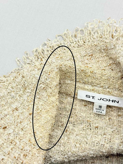 Pre-loved ST. JOHN Metallic Beige Size US 16 Jacket at Reems Closet