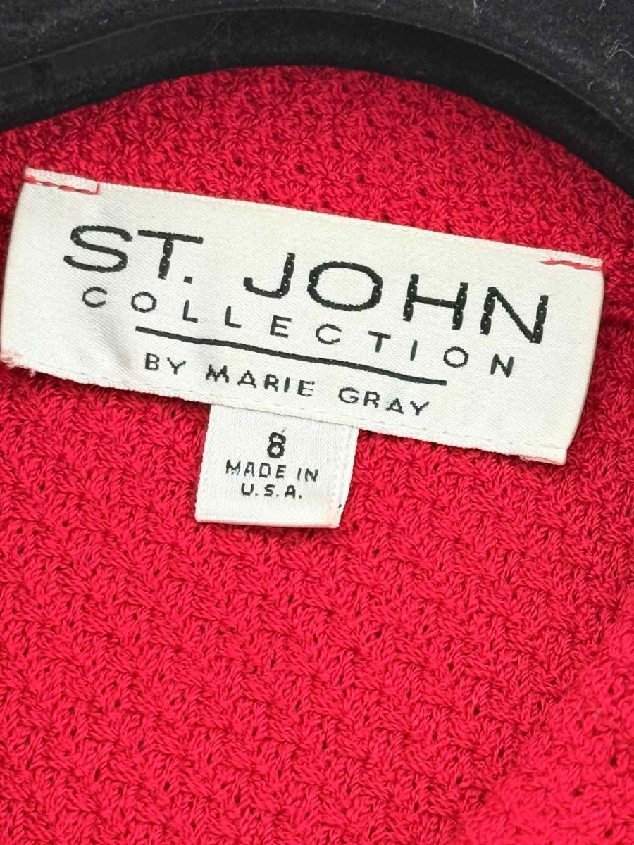 Pre - loved ST. JOHN Santana Red Size US 8 Jacket at Reems Closet