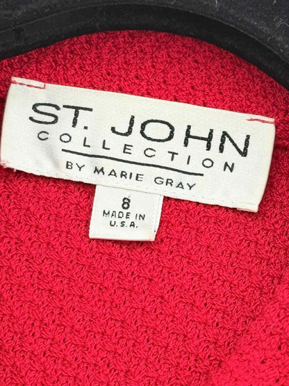 Pre - loved ST. JOHN Santana Red Size US 8 Jacket at Reems Closet