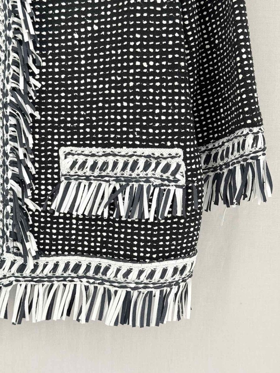 Pre-loved ST. JOHN Speckled Nita Black & White Size US 16 Jacket at Reems Closet