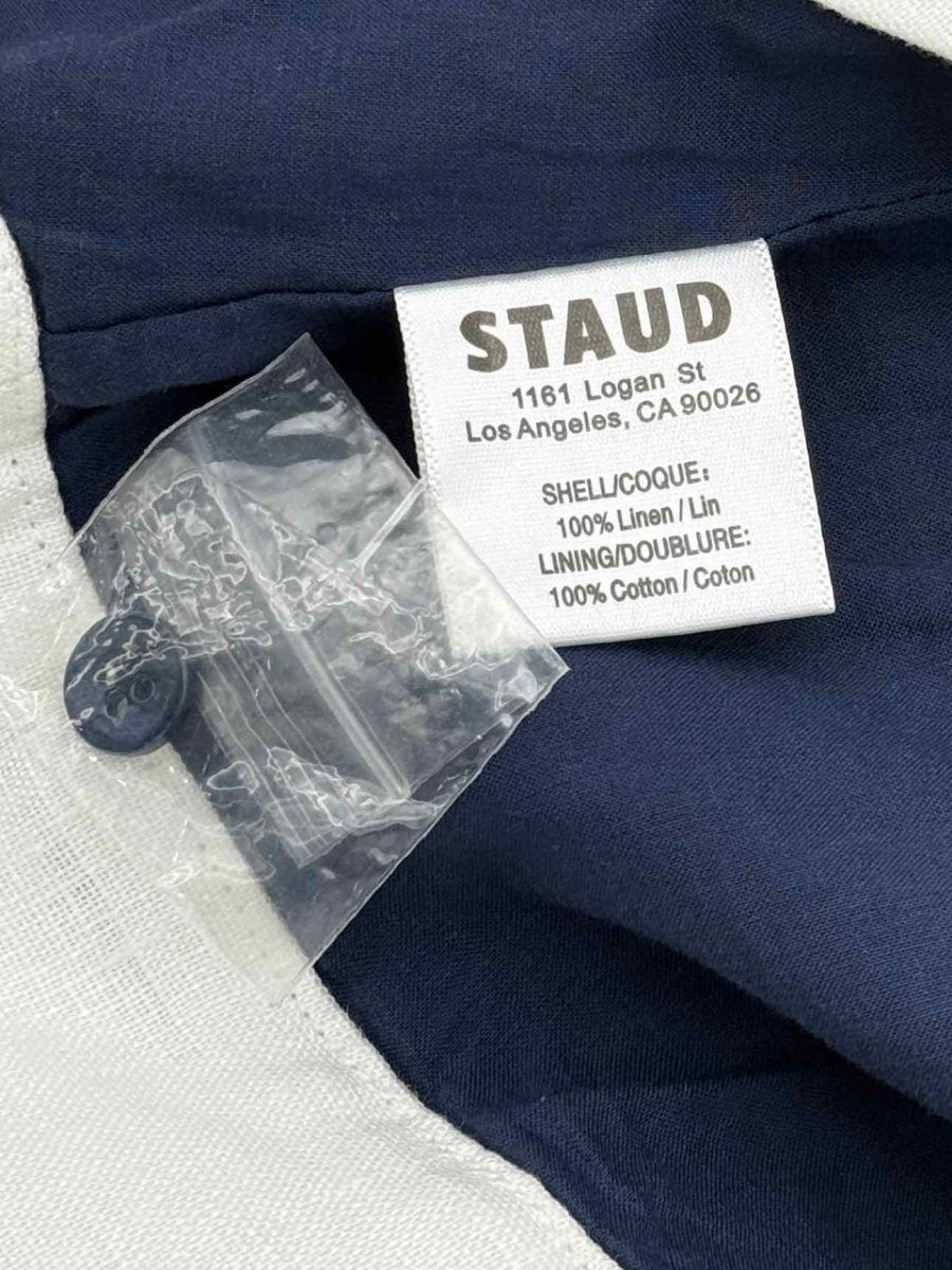 Pre - loved STAUD Allori Navy & White Size XSmall Short Dress at Reems Closet