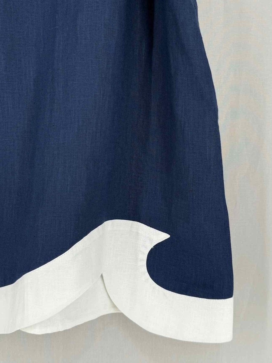 Pre - loved STAUD Allori Navy & White Size XSmall Short Dress at Reems Closet