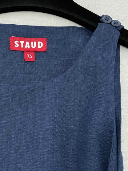 Pre - loved STAUD Allori Navy & White Size XSmall Short Dress at Reems Closet