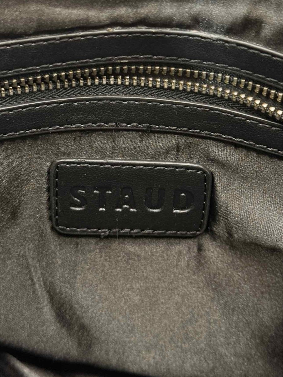 Pre-loved STAUD Cote Black Multicolor Mosaic Stripe Bucket Bag at Reems Closet