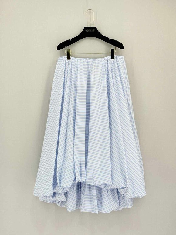 Pre-loved STAUD Mariposa Blue & White Size Large Midi Skirt at Reems Closet