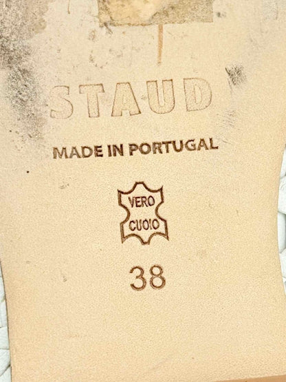 Pre - loved STAUD Nelll White Woven Size EU 38 Ballet Flats at Reems Closet