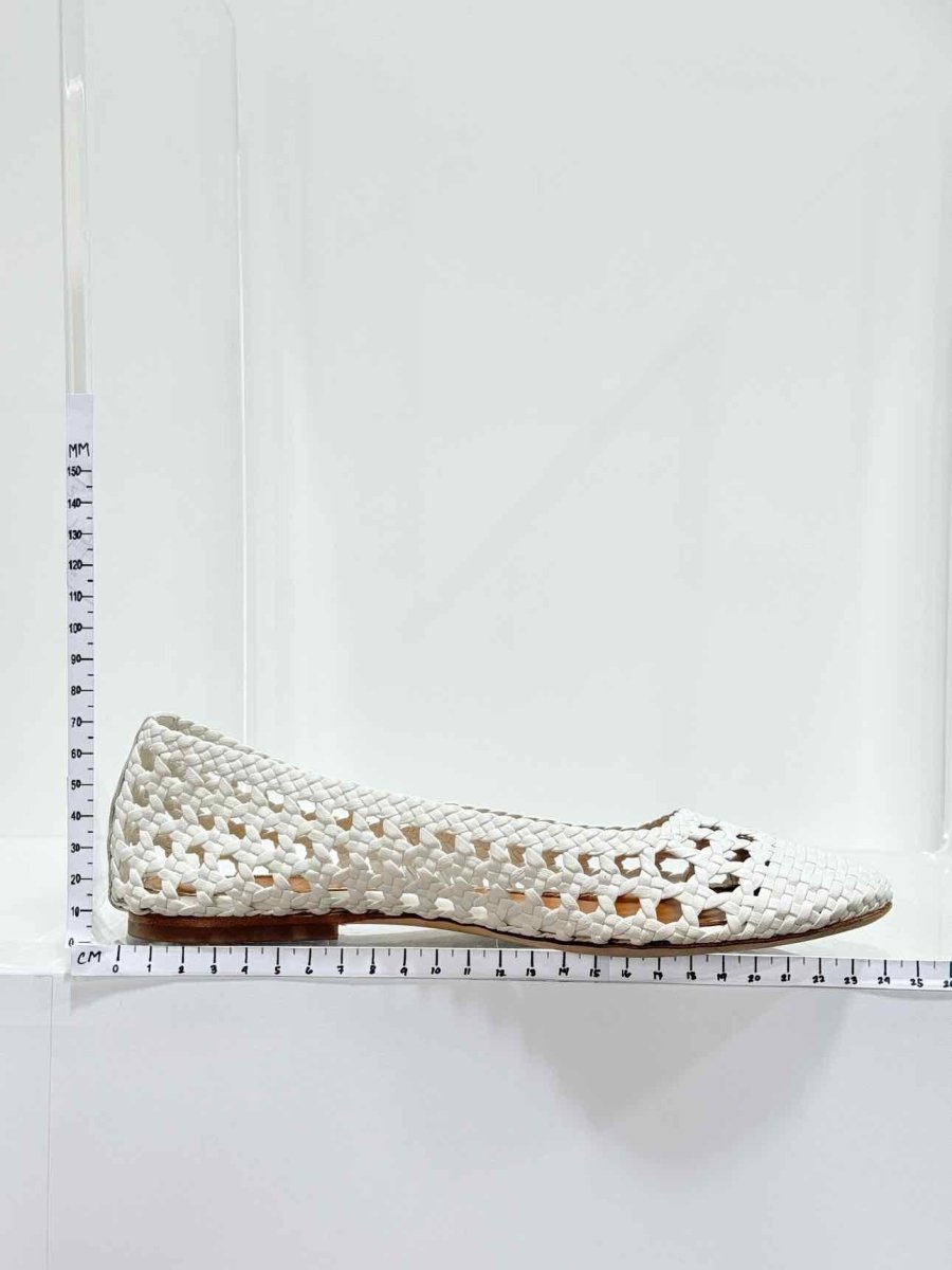 Pre - loved STAUD Nelll White Woven Size EU 38 Ballet Flats at Reems Closet