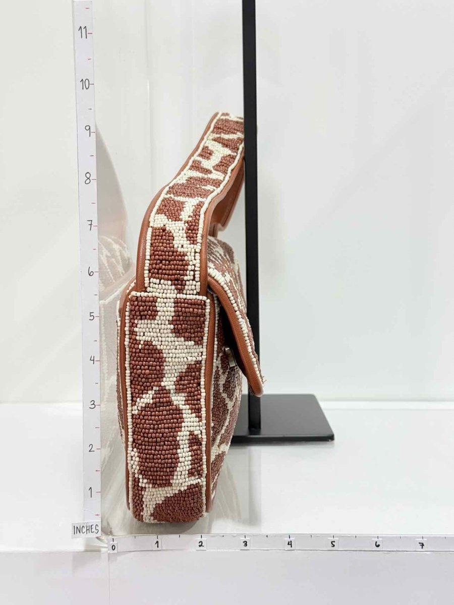 Pre-loved STAUD Tommy Brown & Beige Giraffe Print Shoulder Bag at Reems Closet