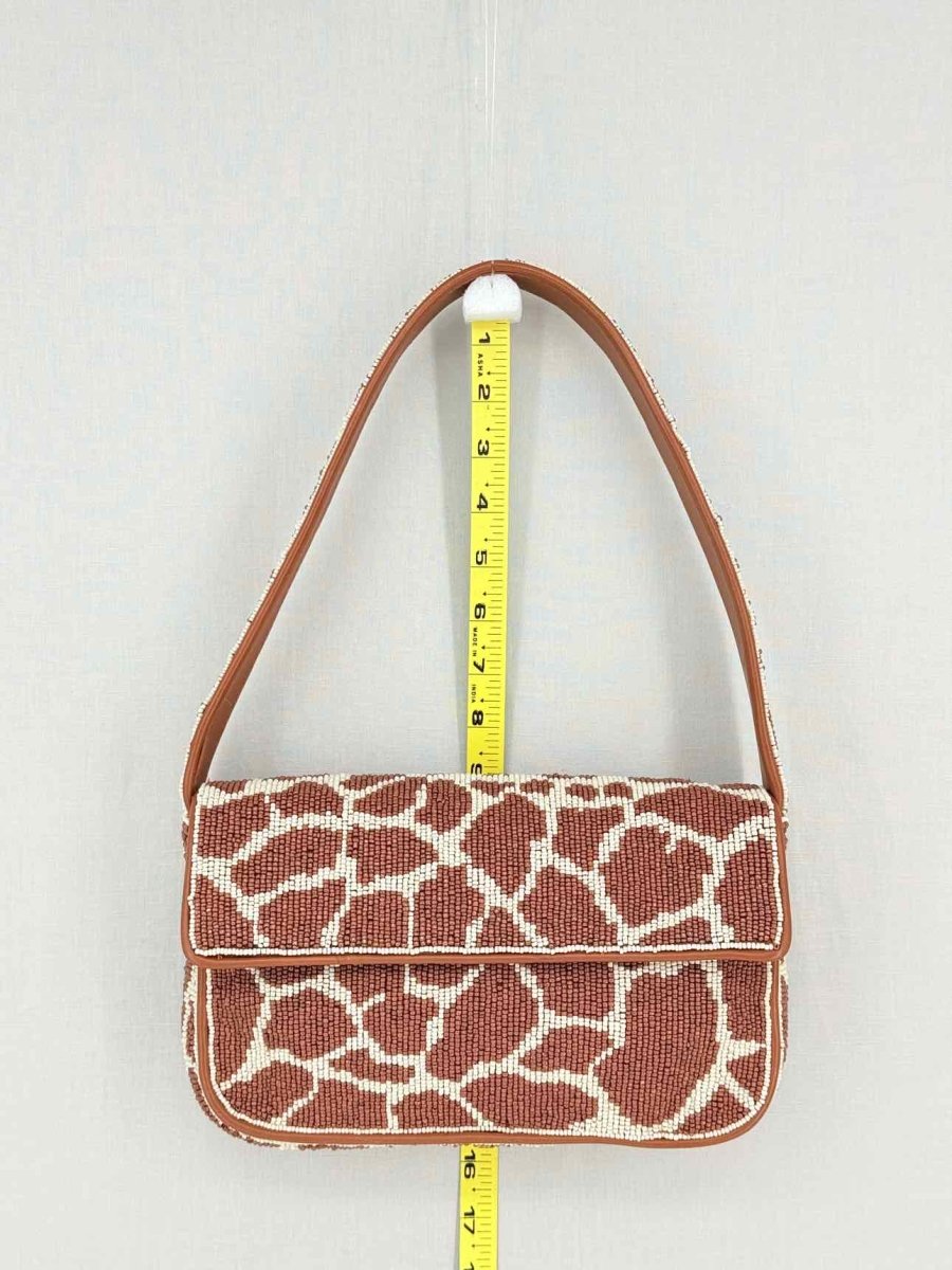 Pre-loved STAUD Tommy Brown & Beige Giraffe Print Shoulder Bag at Reems Closet