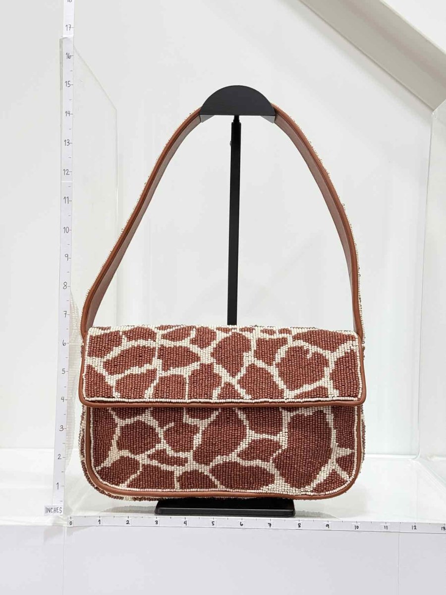 Pre-loved STAUD Tommy Brown & Beige Giraffe Print Shoulder Bag at Reems Closet