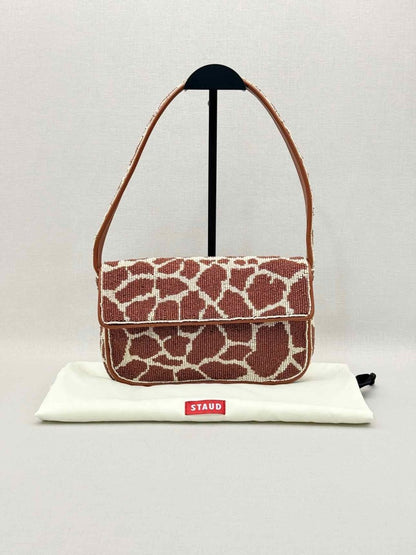 Pre-loved STAUD Tommy Brown & Beige Giraffe Print Shoulder Bag at Reems Closet