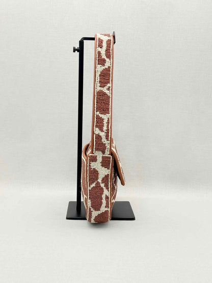 Pre-loved STAUD Tommy Brown & Beige Giraffe Print Shoulder Bag at Reems Closet