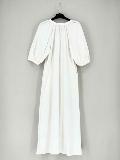 Pre - loved STAUD Vincent White Size Medium Midi Dress at Reems Closet