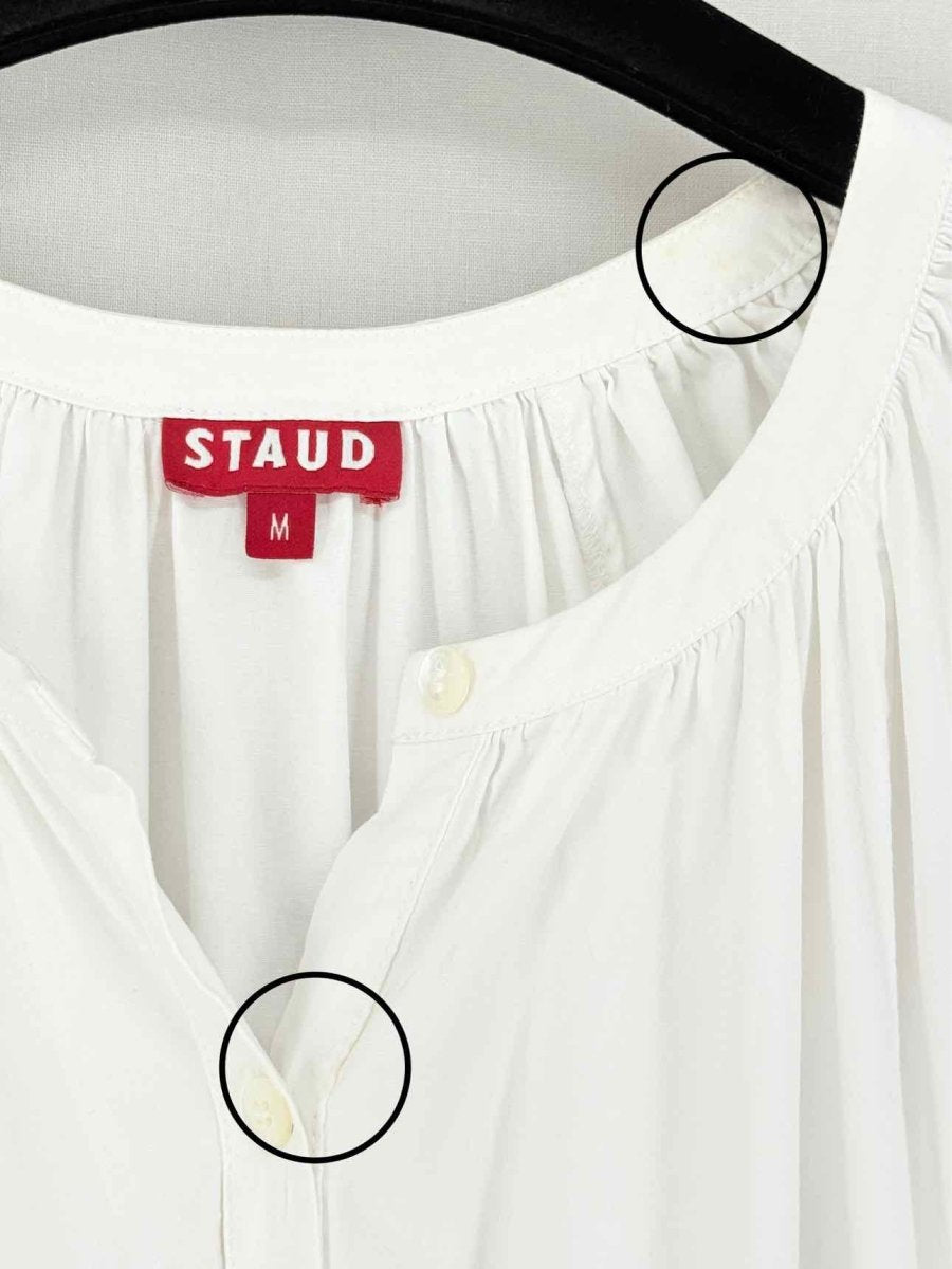 Pre - loved STAUD Vincent White Size Medium Midi Dress at Reems Closet