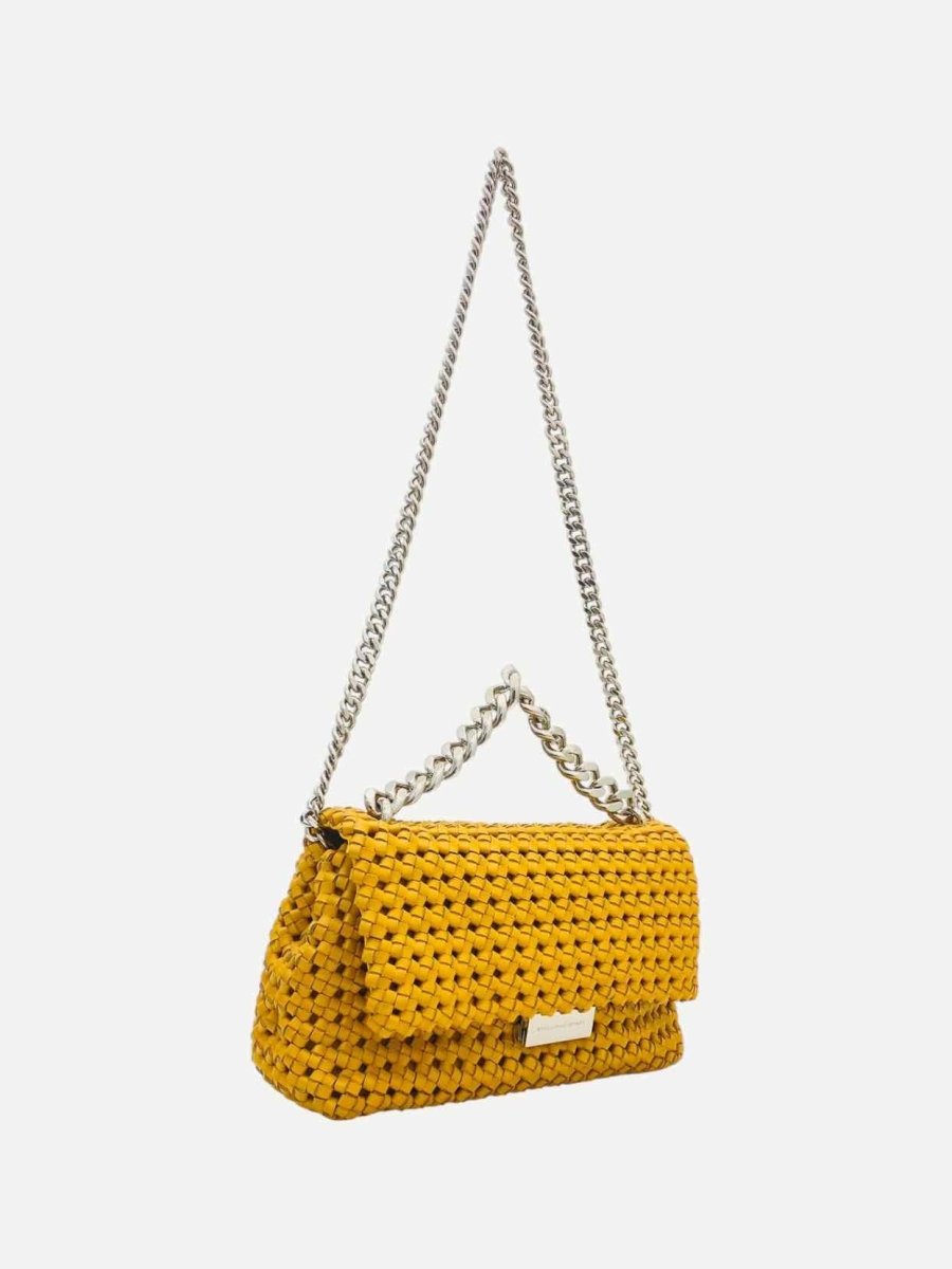 Pre - loved STELLA MCCARTNEY Bex Mustard Woven Shoulder Bag at Reems Closet