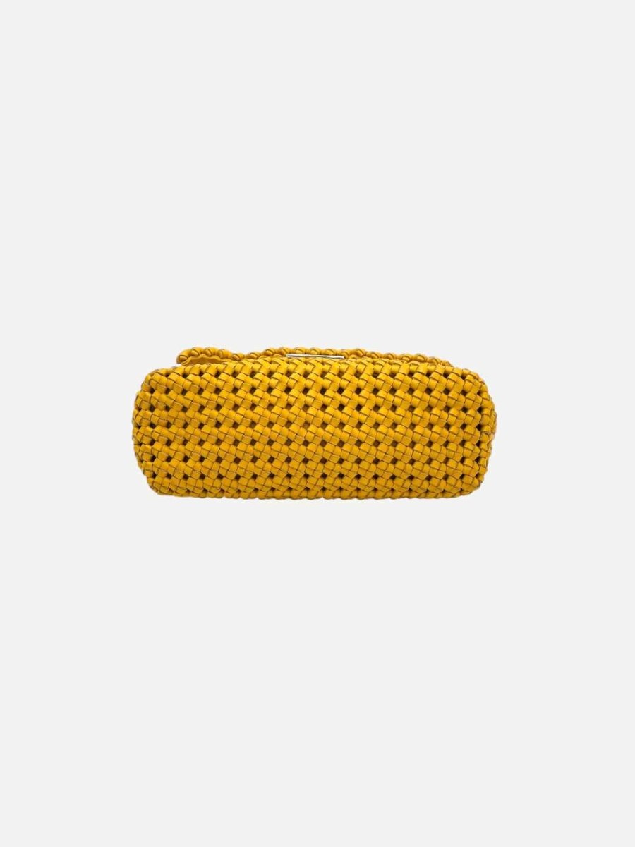 Pre - loved STELLA MCCARTNEY Bex Mustard Woven Shoulder Bag at Reems Closet