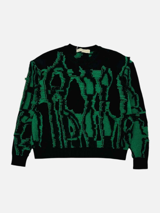 Pre - loved STELLA MCCARTNEY Black & Green Size US 10 Jumper at Reems Closet