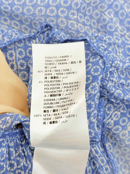 Pre - loved STELLA MCCARTNEY Blue & White Print Size US 8 Blouse at Reems Closet