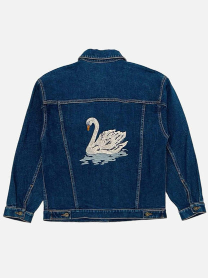 Pre-loved STELLA MCCARTNEY Denim Dark Blue Swan Jacket from Reems Closet