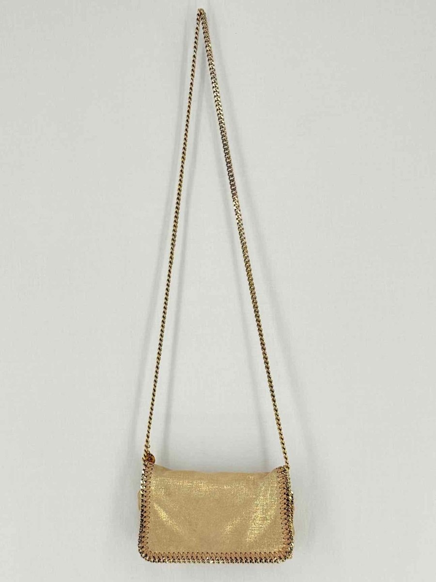 Pre - loved STELLA MCCARTNEY Falabella Flap Gold Crossbody at Reems Closet
