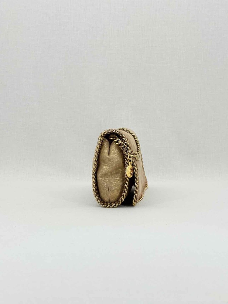 Pre - loved STELLA MCCARTNEY Falabella Flap Gold Crossbody at Reems Closet