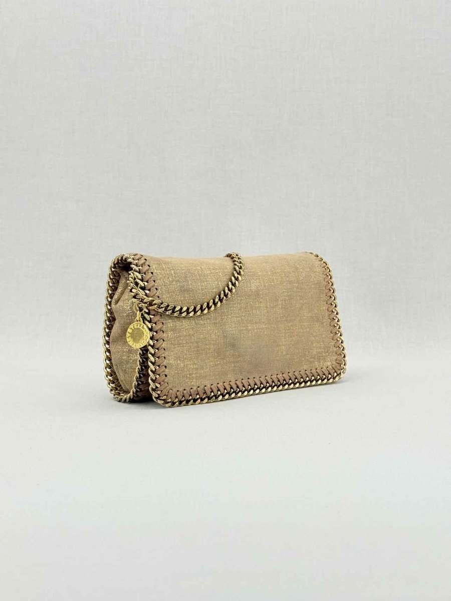 Pre - loved STELLA MCCARTNEY Falabella Flap Gold Crossbody at Reems Closet
