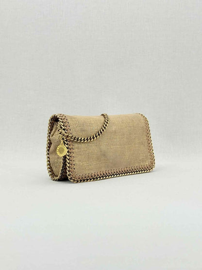 Pre - loved STELLA MCCARTNEY Falabella Flap Gold Crossbody at Reems Closet