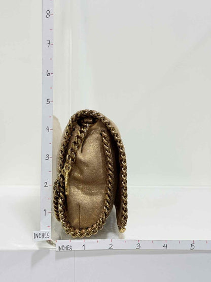 Pre - loved STELLA MCCARTNEY Falabella Flap Gold Crossbody at Reems Closet