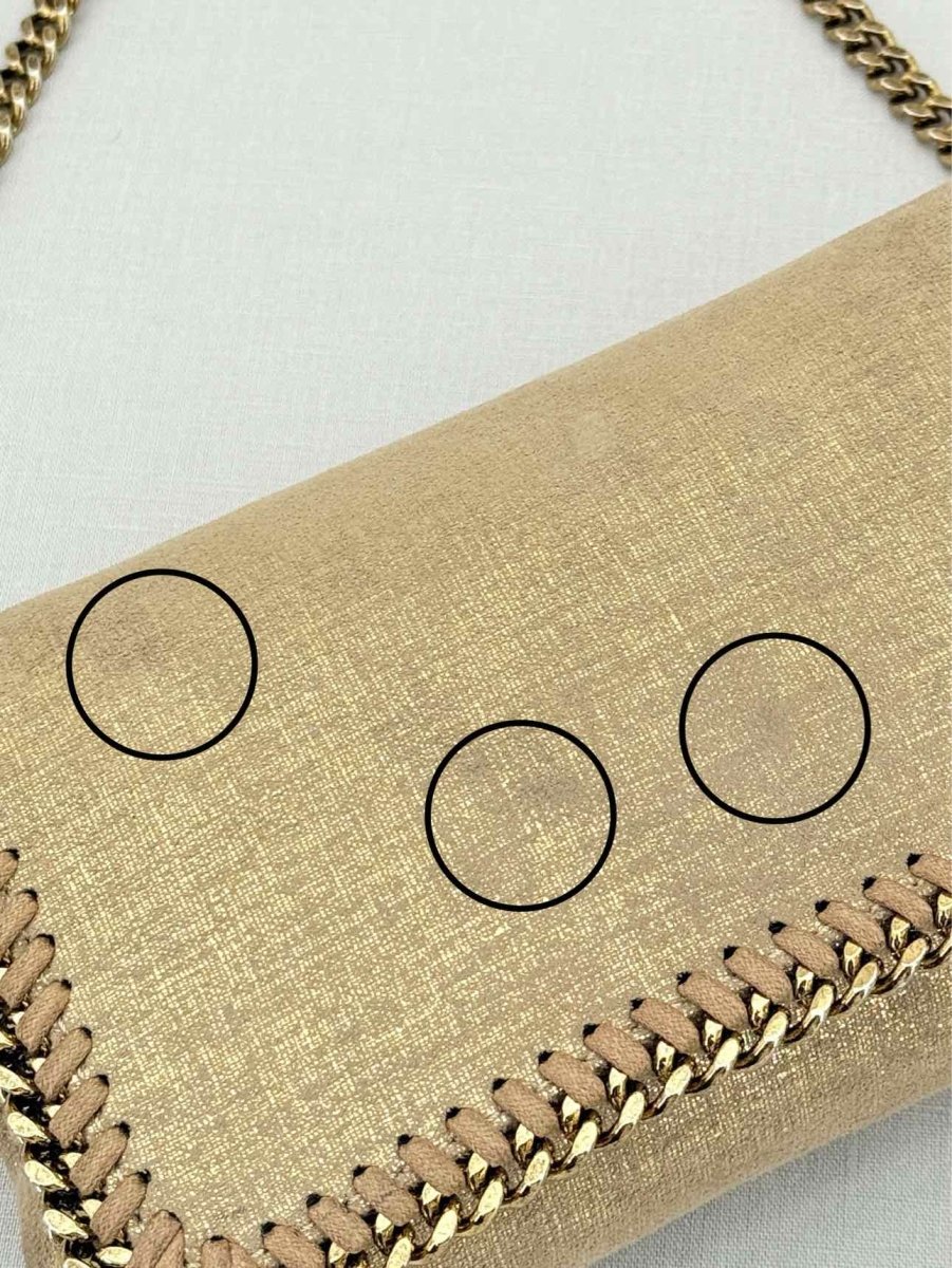 Pre - loved STELLA MCCARTNEY Falabella Flap Gold Crossbody at Reems Closet