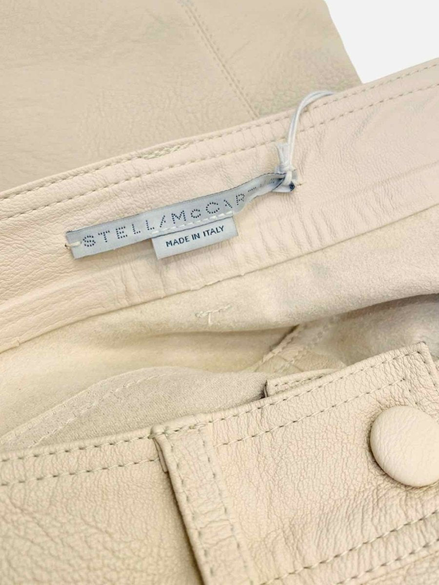 Pre - loved STELLA MCCARTNEY Faux Leather Beige Jeans at Reems Closet