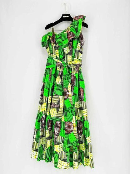 Pre - loved STELLA MCCARTNEY Green Multicolor Long Dress US4 at Reems Closet