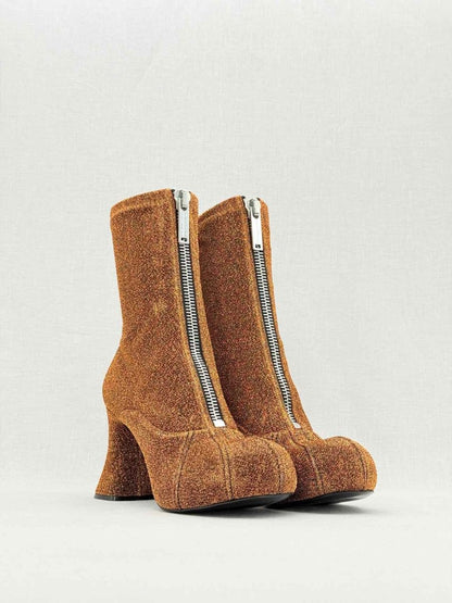 Pre - loved STELLA MCCARTNEY Groove Brown Size EU 39 Boots at Reems Closet