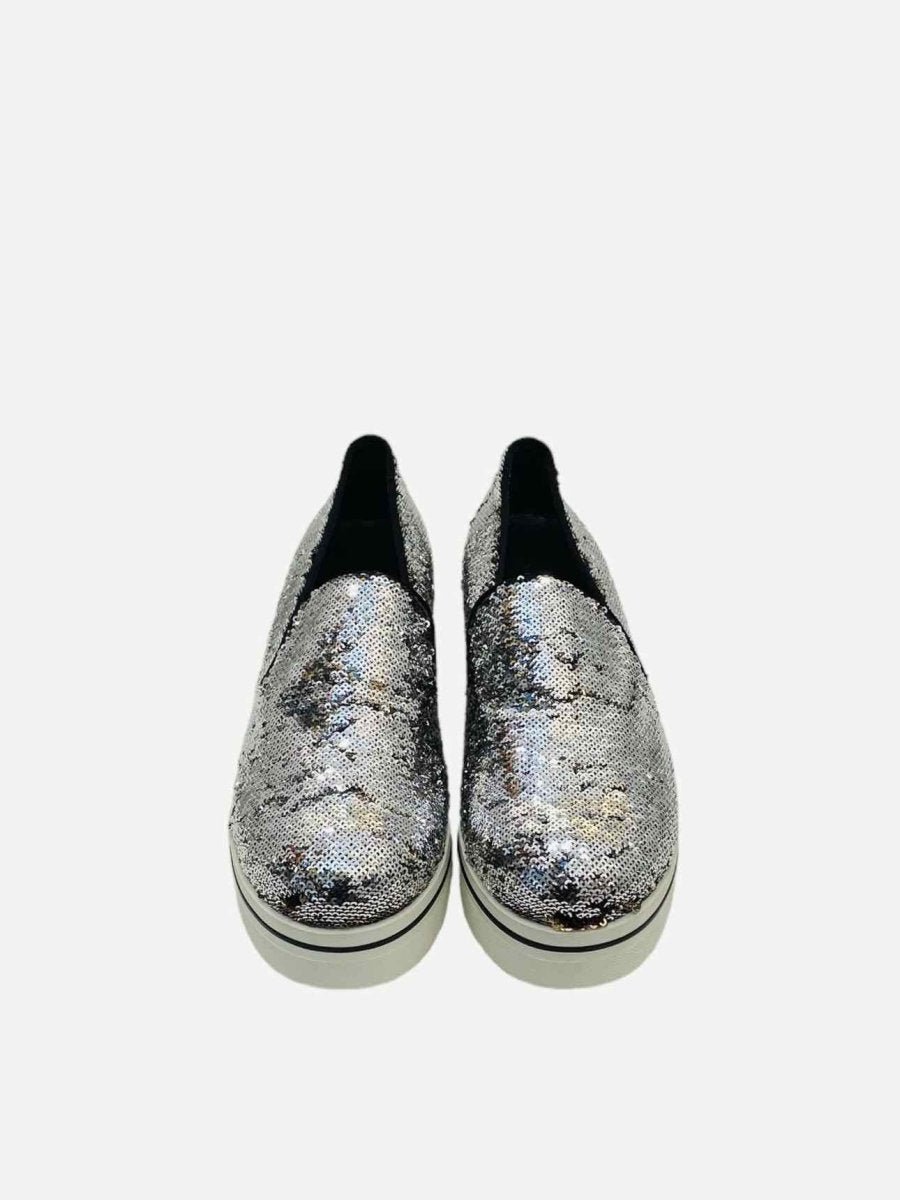 Pre-loved STELLA MCCARTNEY Silver Sequin Sneakers from Reems Closet