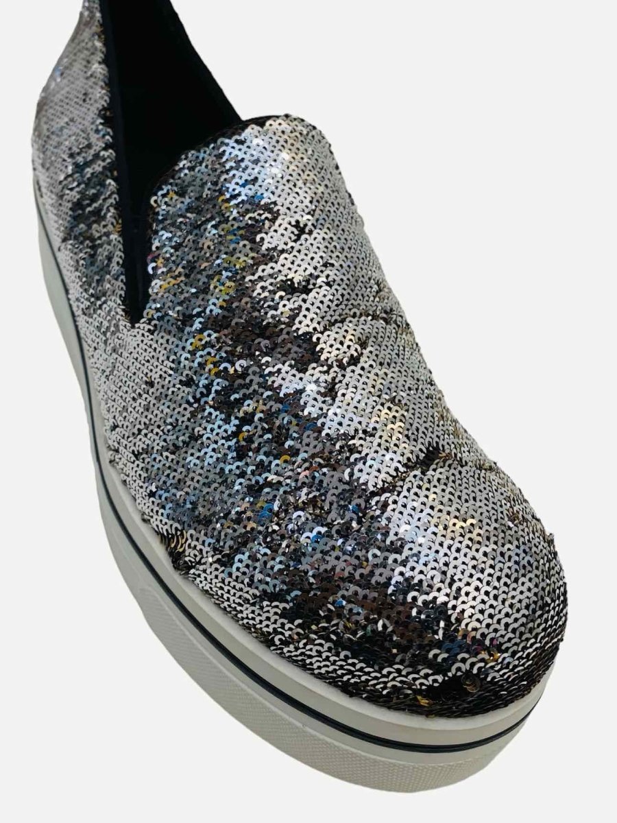 Pre-loved STELLA MCCARTNEY Silver Sequin Sneakers from Reems Closet