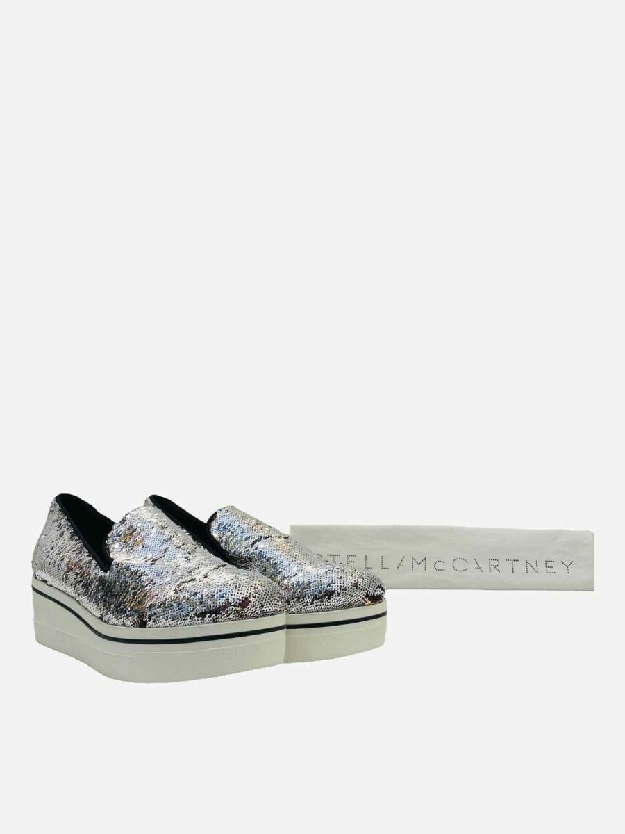 Pre - loved STELLA MCCARTNEY Silver Sneakers 40 at Reems Closet