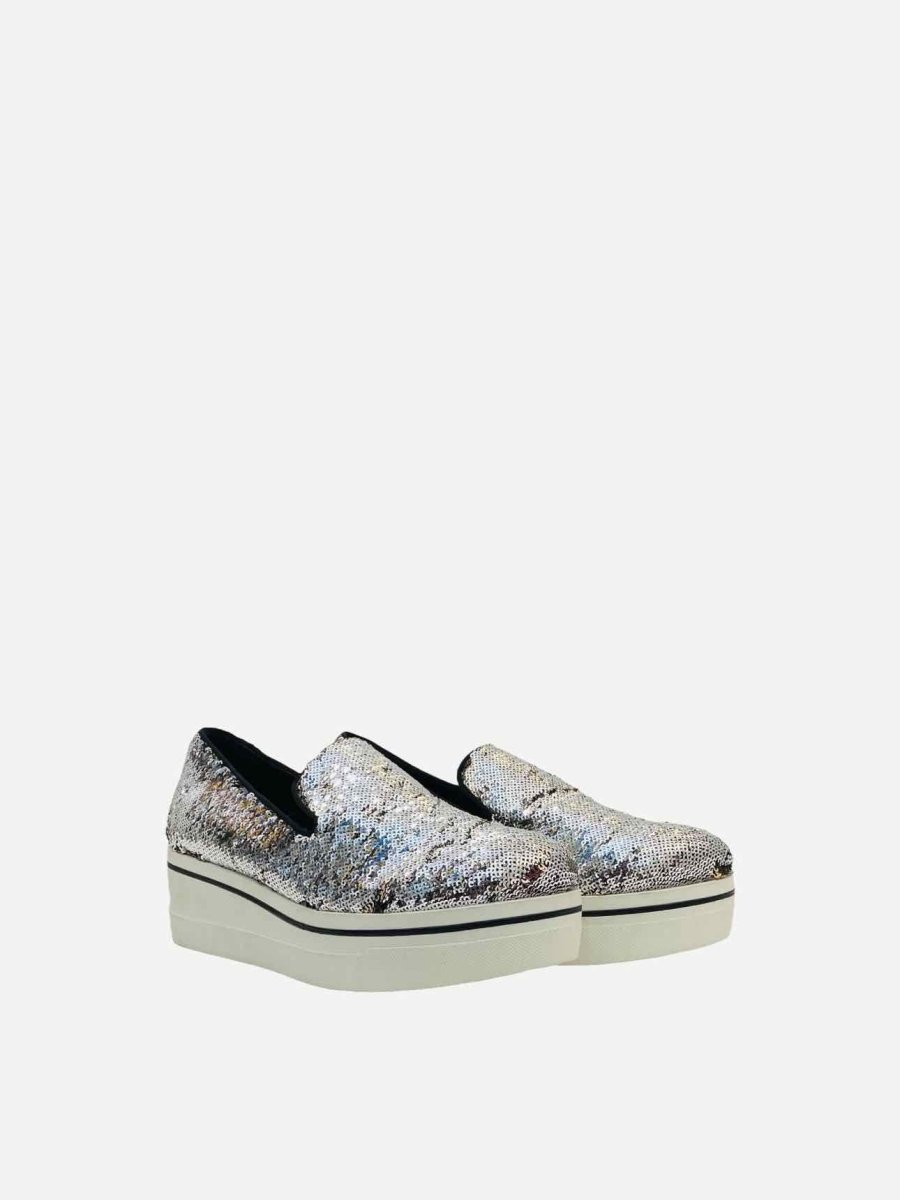 Pre - loved STELLA MCCARTNEY Silver Sneakers 40 at Reems Closet