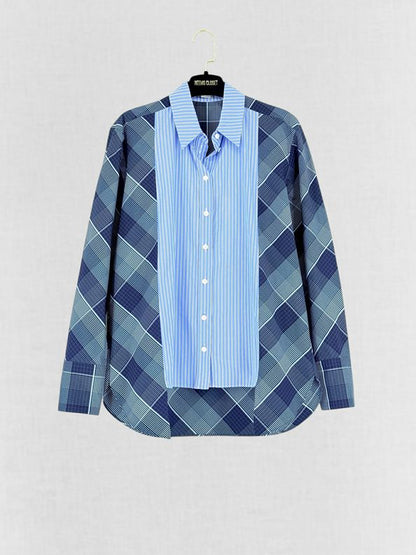 Pre - loved STELLA MCCARTNEY Sloane Blue & White Size US 2 Shirt at Reems Closet