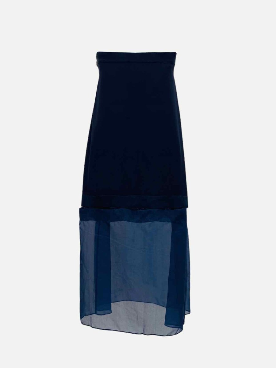 Pre - loved STELLA MCCARTNEY Tube Navy Blue Size US 2 Midi Dress at Reems Closet
