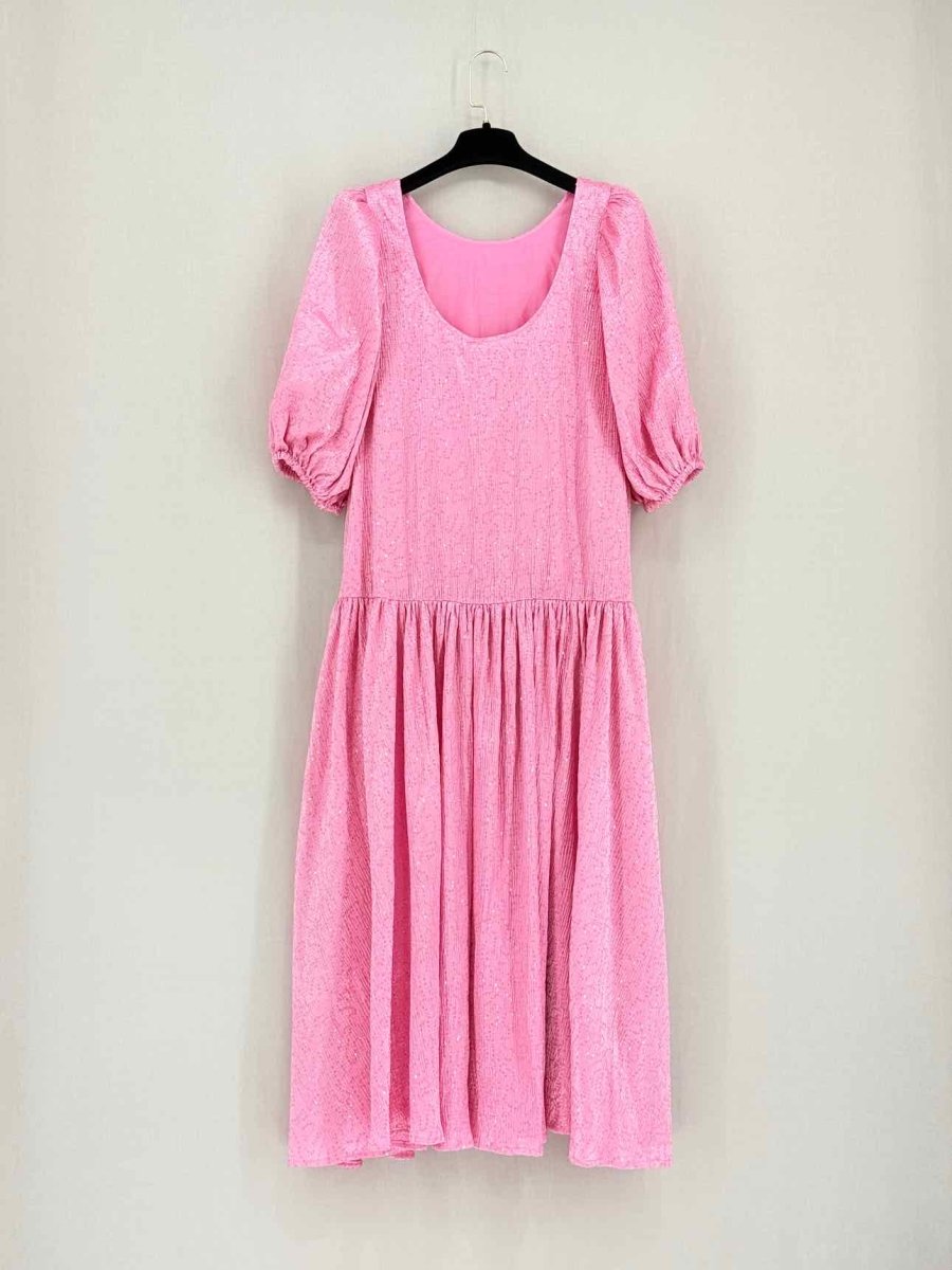 Pre-loved STINE GOYA Amelia Pink Size Small Midi Dress at Reems Closet