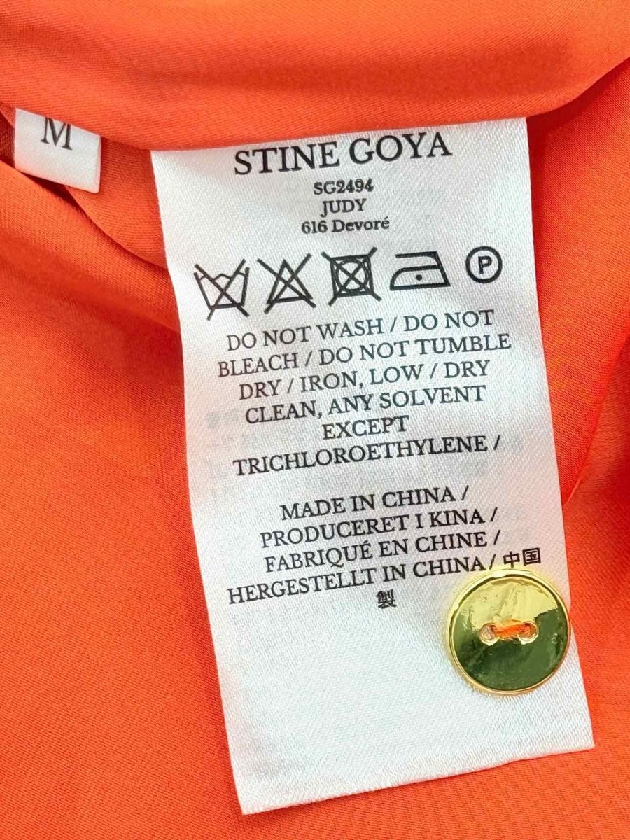 Pre - loved STINE GOYA Judy Orange Fringed Size Medium Long Dress at Reems Closet