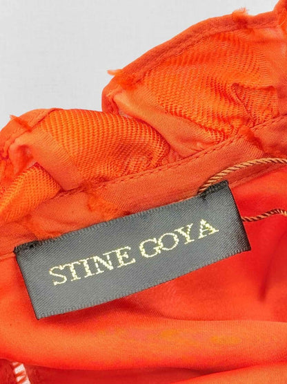 Pre - loved STINE GOYA Judy Orange Fringed Size Medium Long Dress at Reems Closet