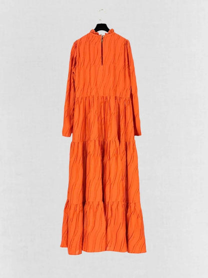 Pre - loved STINE GOYA Judy Orange Fringed Size Medium Long Dress at Reems Closet