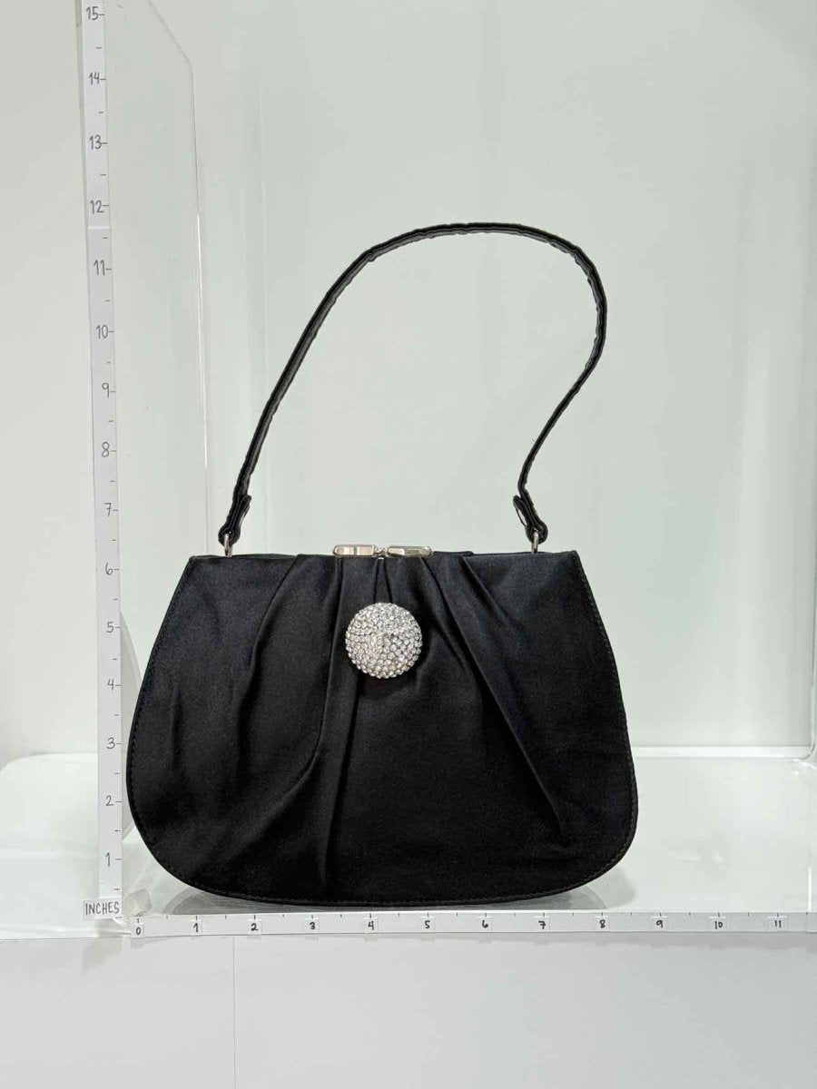 Pre - loved STUART WEITZMAN Black Clutch at Reems Closet